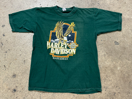 90s Harley Davidson Bahamas Tee - Green Size XL