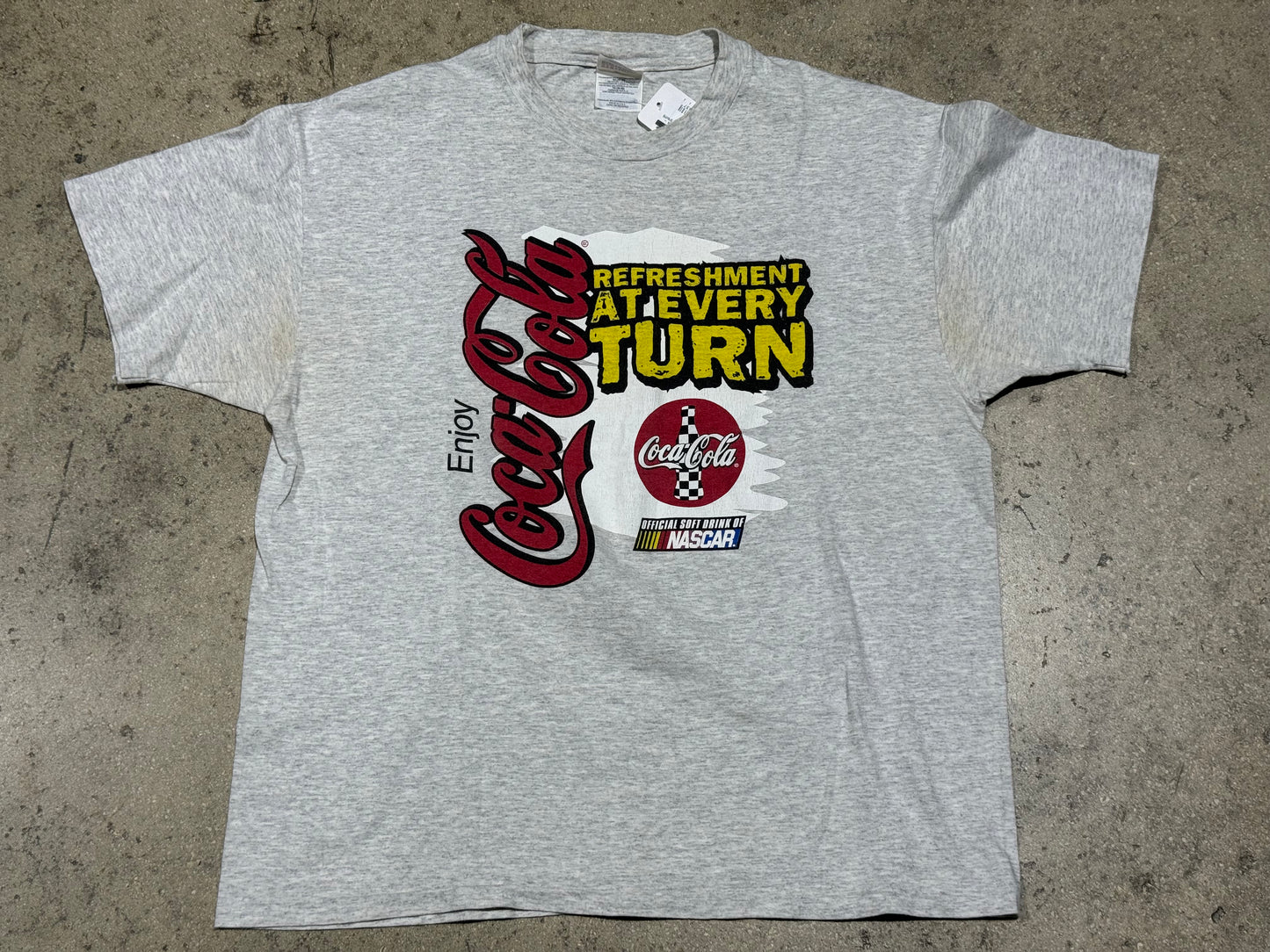 Nascar Coca Cola Tee - Wash Grey Size XL