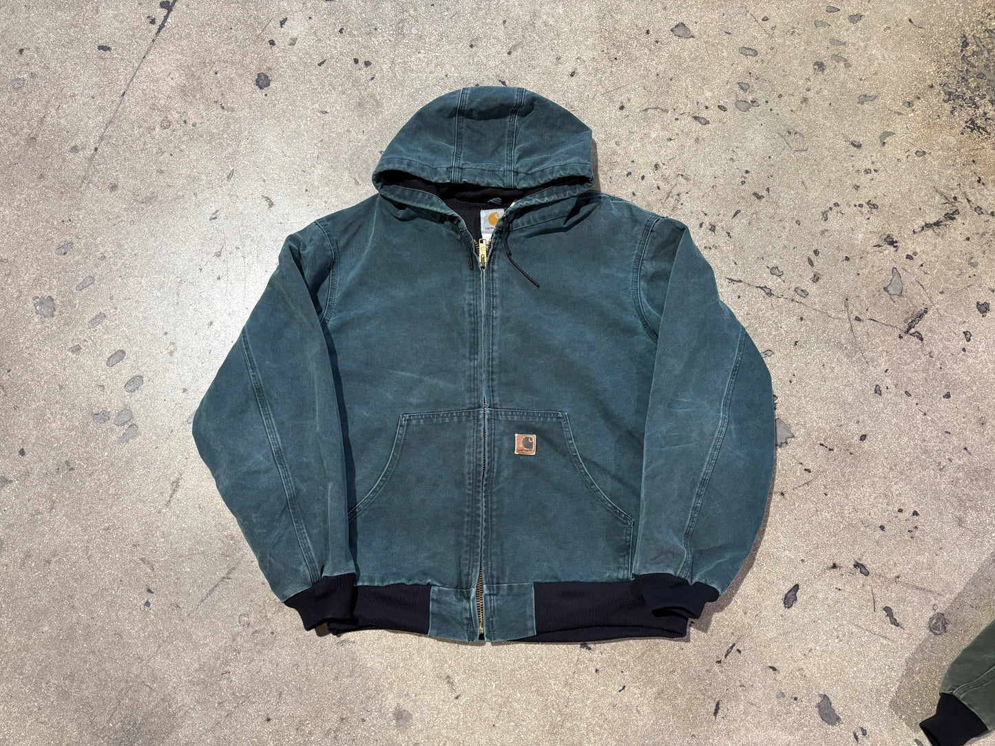 Carhartt Hooded Jacket - Faded Green Size XL