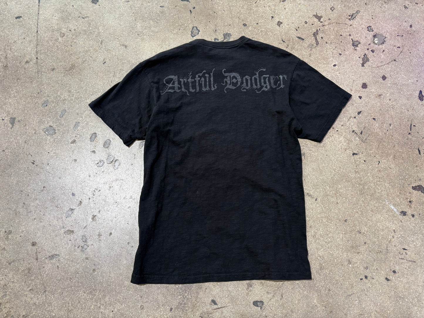 Artful Dodger Rhinestone Crest Logo Tee - Black Size Large