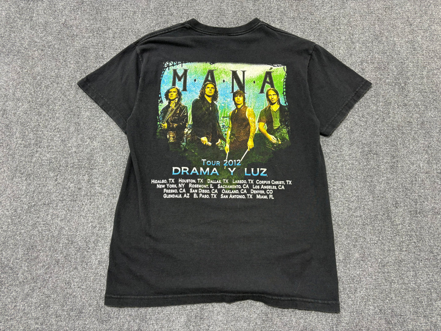 2012 Mana Drama y Luz Tour Tee - Black Size Medium