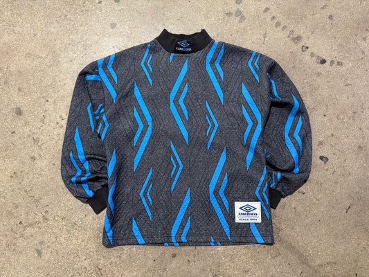 90s Umbro Goalie Soccer Jersey - Black/Blue Size Large