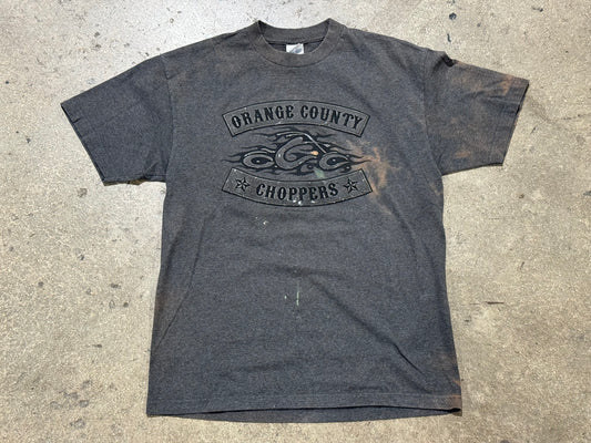 Orange County Choppers Leather Logo Tee - Grey Size Large