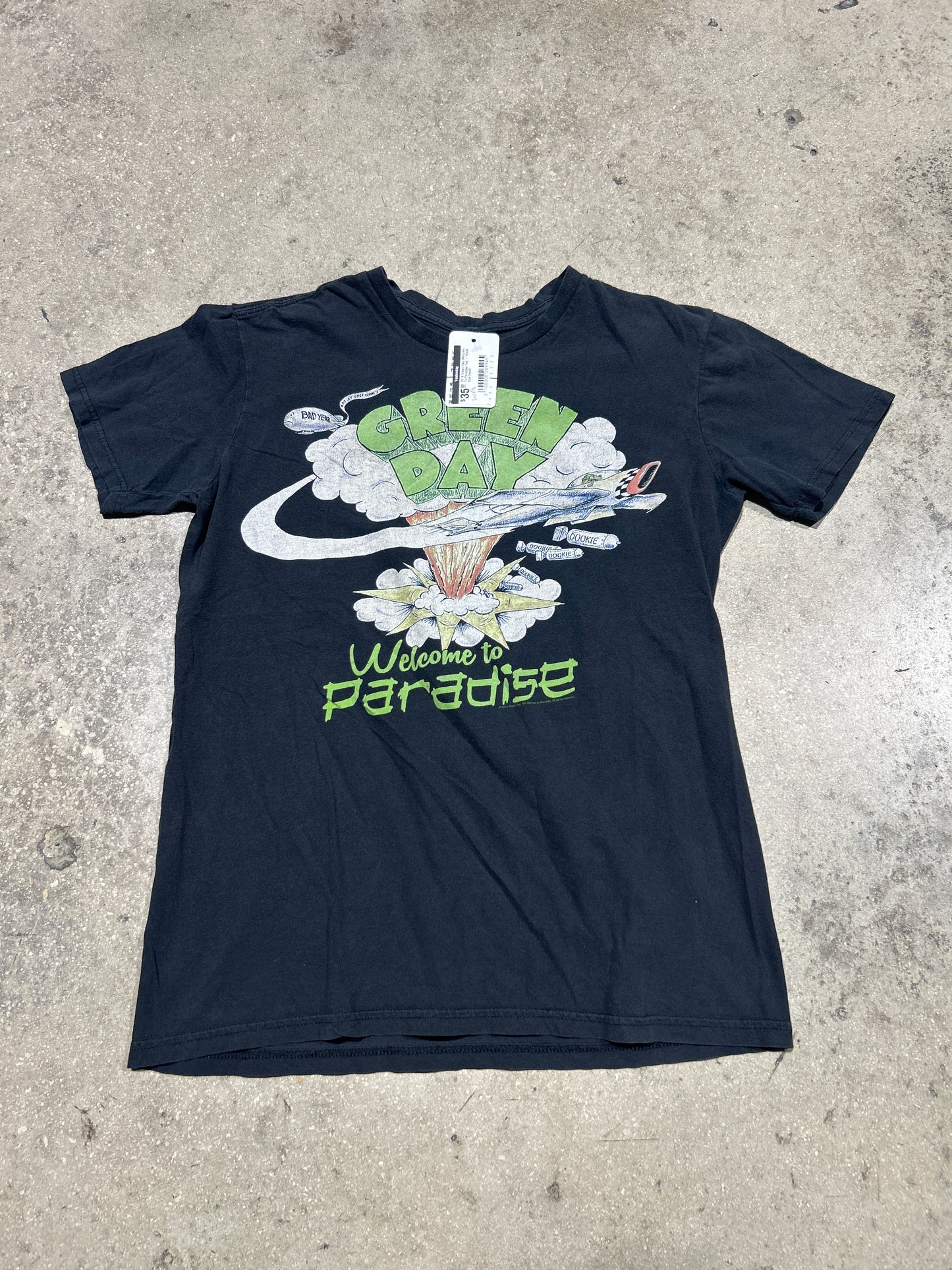 2014 Green Day Welcome To Paradise Tee - Black Size Small