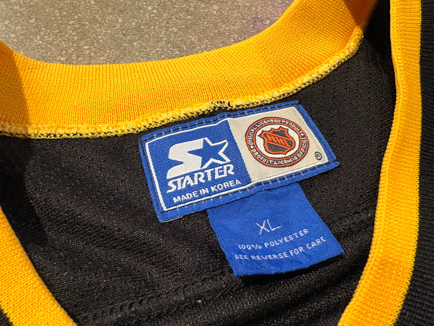 Starter Pittsburgh Penguins #66 Lemieux Hockey Jersey - Black Size XL