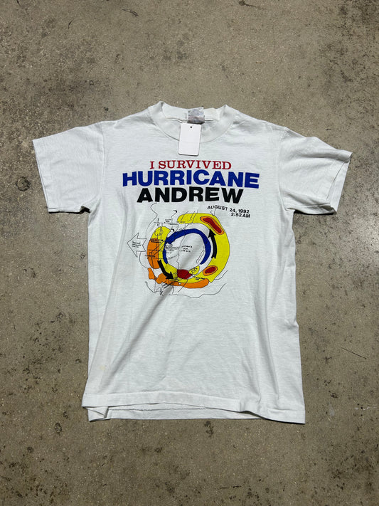 1992 I Survived Hurricane Andrew Tee - White Size Small