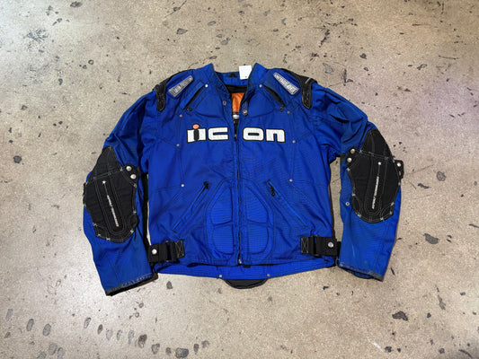 Icon Armored Motorcycle Jacket - Blue Size Large