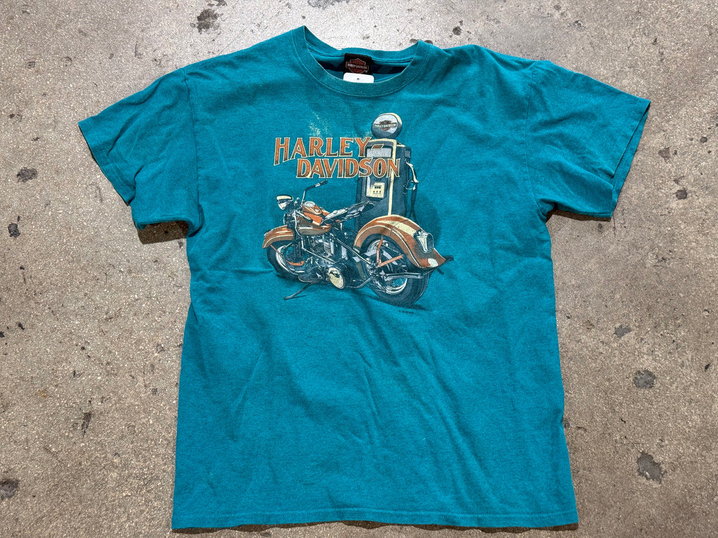 2010 Harley Davidson 6 Bends Tee - Dark Teal Size Large