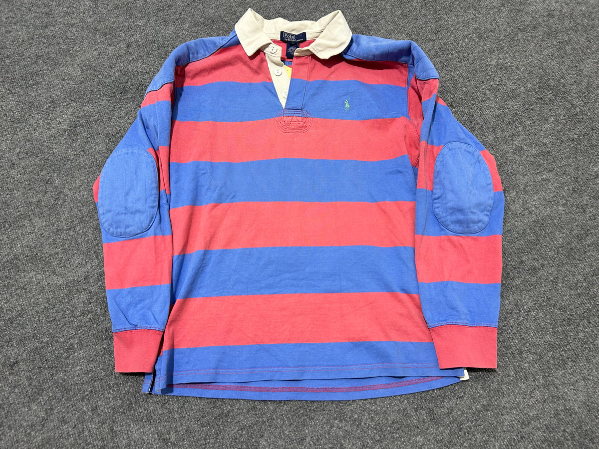 Kids Ralph Lauren Stripped Rugby - Pink/Blue Size XL