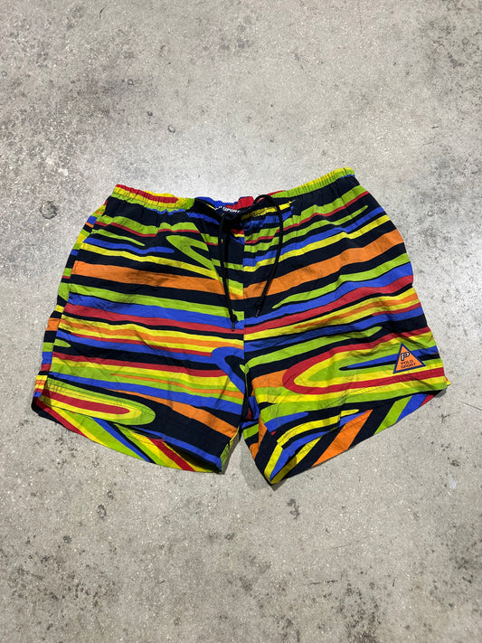 Polo Colorful Stripped Swim Shorts - Multi/Black Size Large