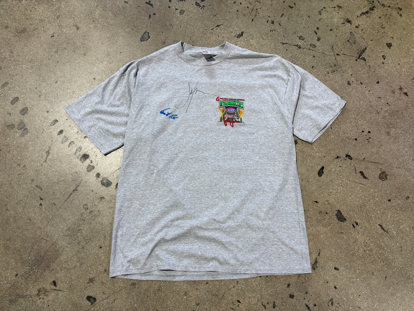 1996 NHRA Force in the Final Attack Drag Racing Tee - Grey Size XXL