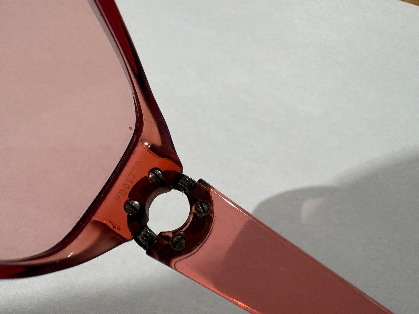 Bulgari Translucent Oval Frame Glasses - Red