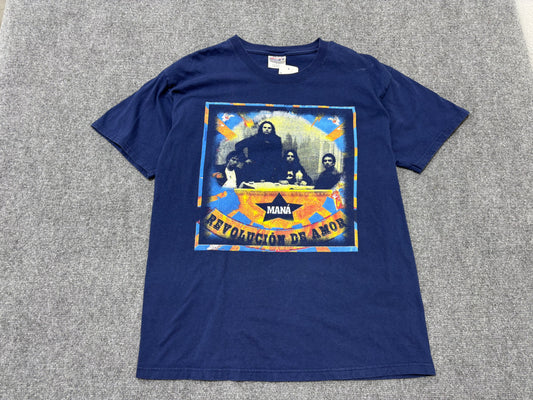 Mana Revolucion de Amor Tee - Navy Size Large