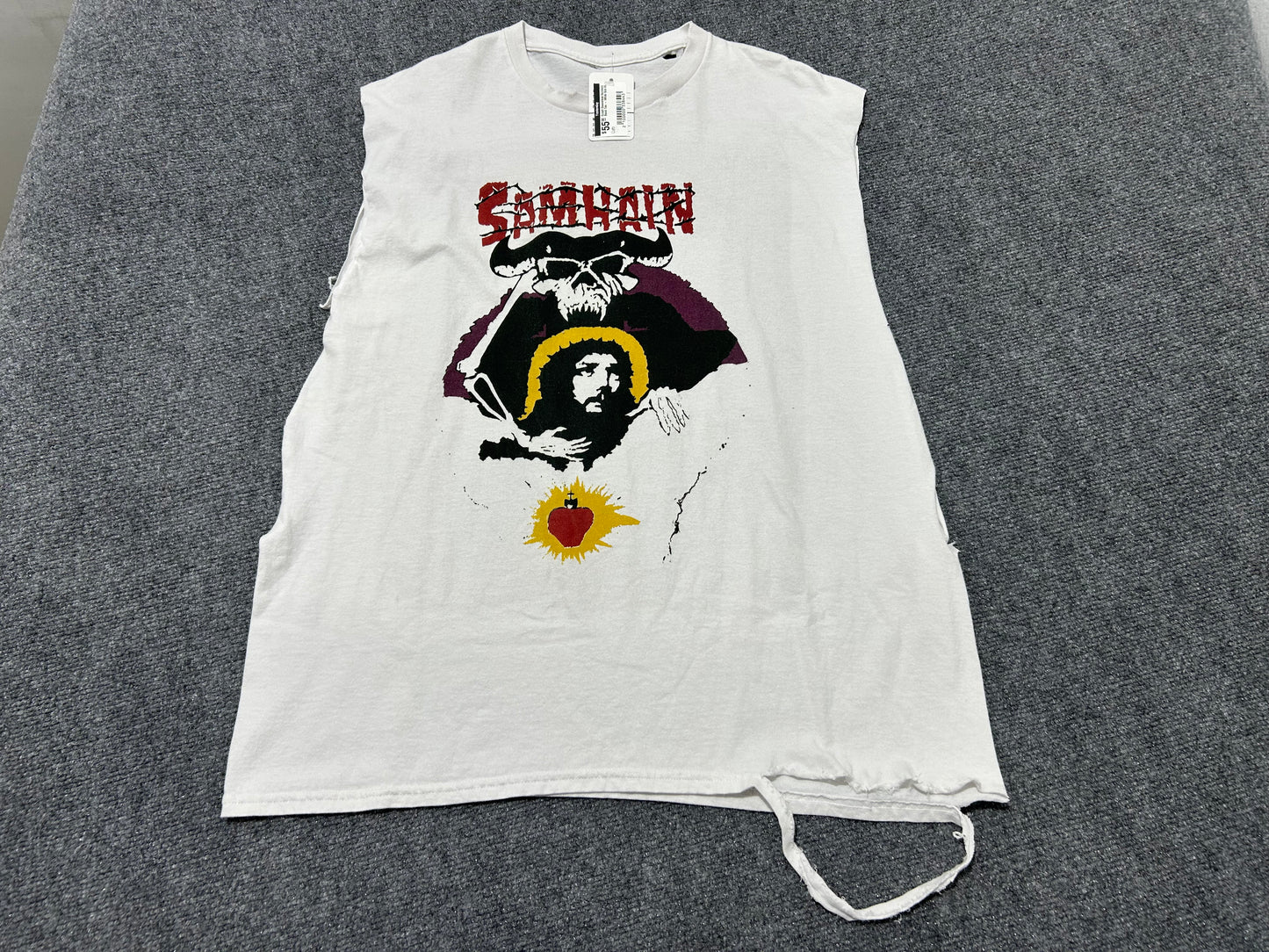 Cutoff Sleeveless Samhain Band Tee - White Size XL