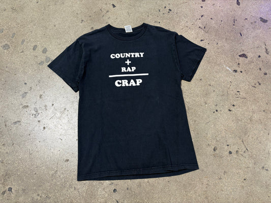 Country Plus Rap Equals Crap Tee - Black Size Large