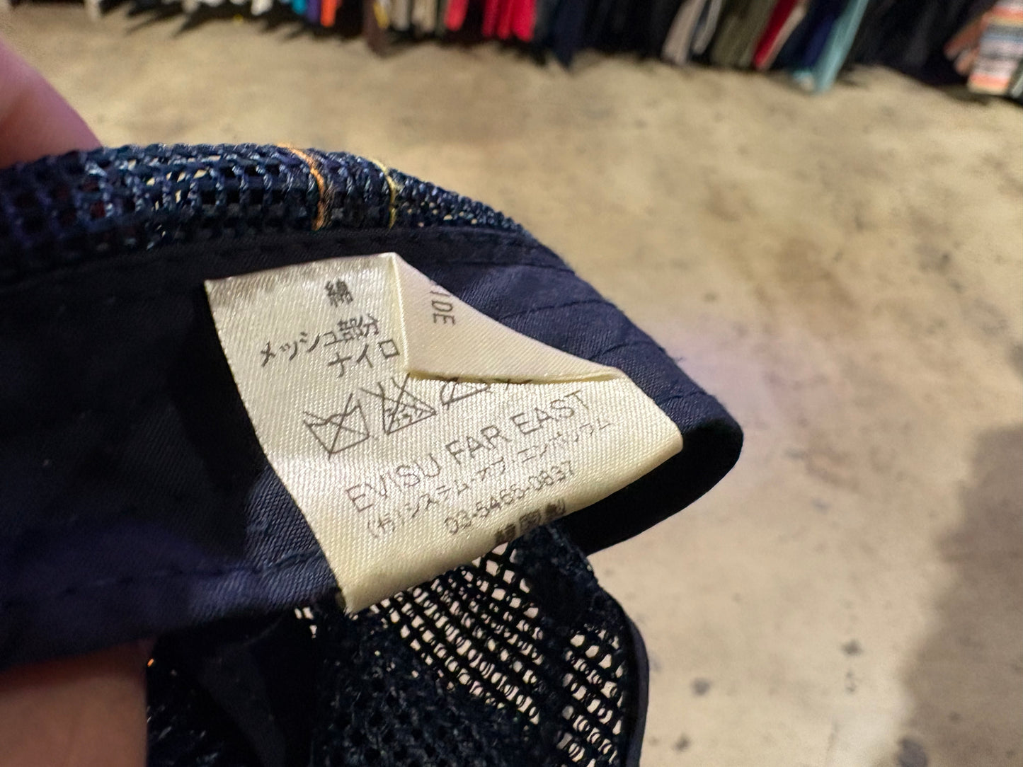 Evisu Jeans Denim Trucker Hat - Grey/ Navy