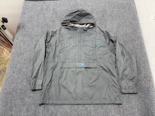 2000s Nike Kangaroo Pocket Windbreaker Jacket - Grey Size Large
