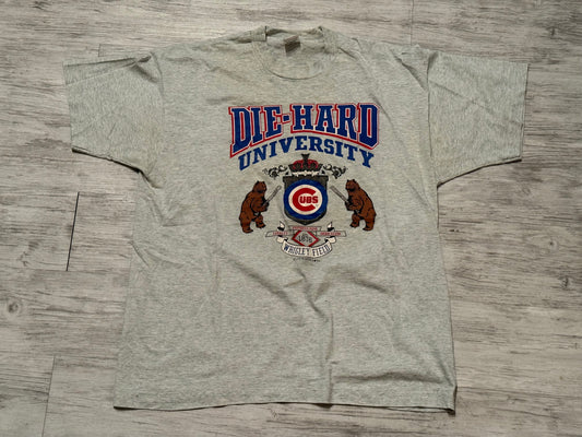 1993 Chicago Cubs Die Hard University Tee - Ash Grey Size XL