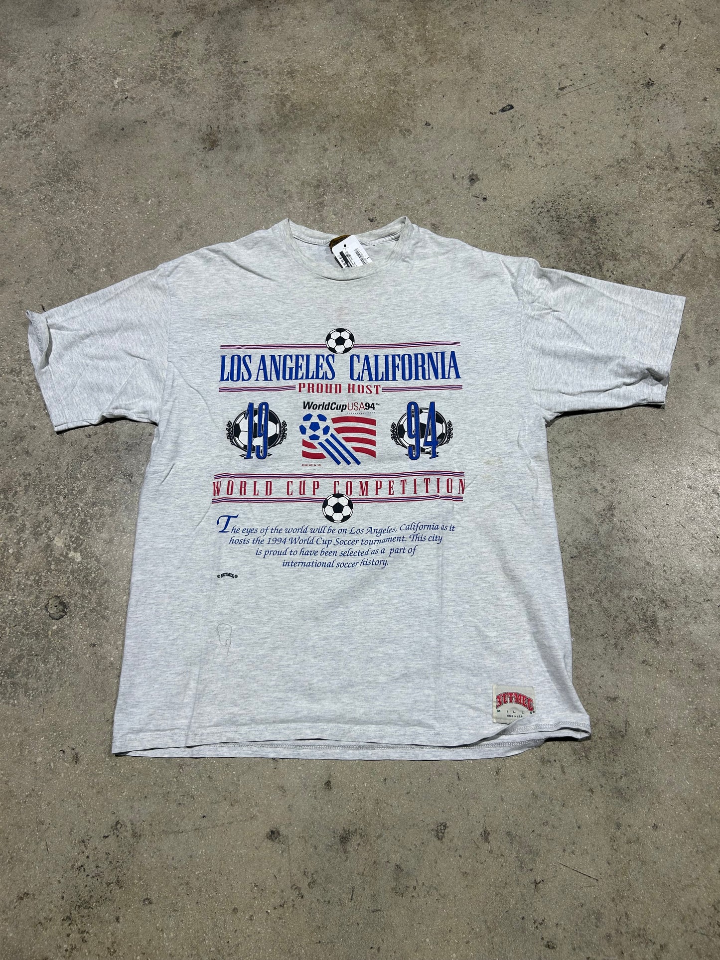1994 Los Angeles World Cup Tee - Gray Size XL