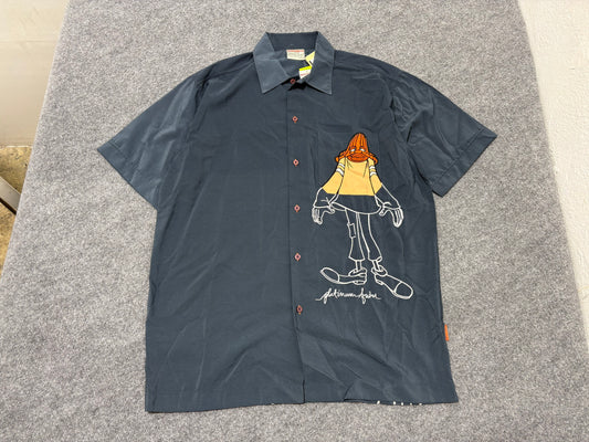 Platinum Fubu Dumb Donald Button Up - Navy Size XL