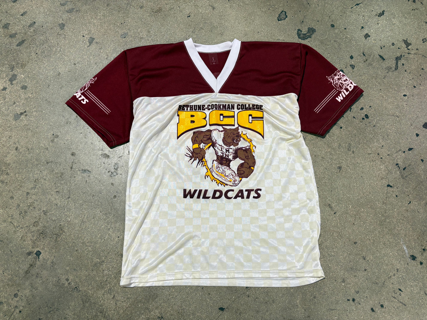 Bethune Cookman College BCC Wildcats Jersey - White / Maroon Size XL