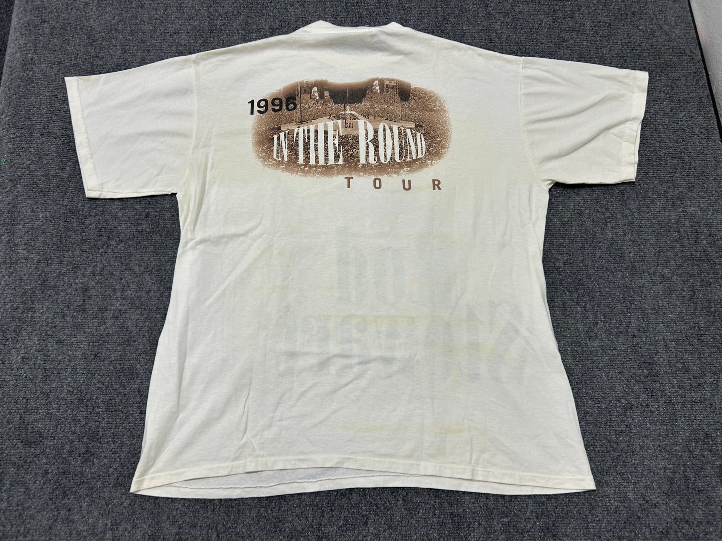 1996 Rod Stewart In The Round Tour Tee - White Size XL