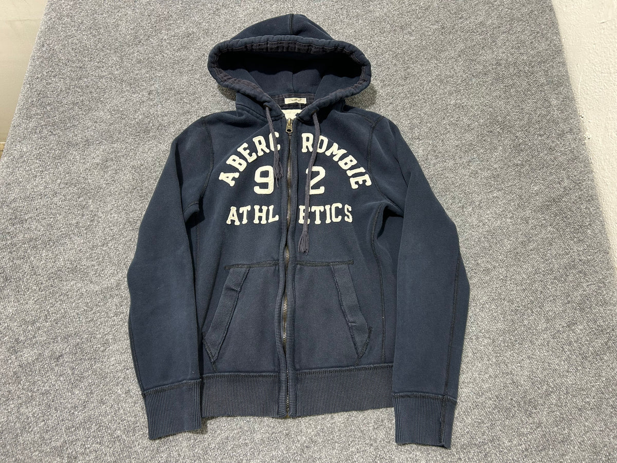 Abrecombie N Fitch Athletics Zip Up Hoodie - Navy Size Medium