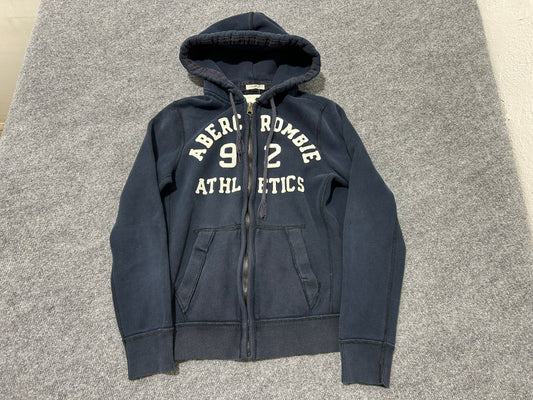 Abrecombie N Fitch Athletics Zip Up Hoodie - Navy Size Medium