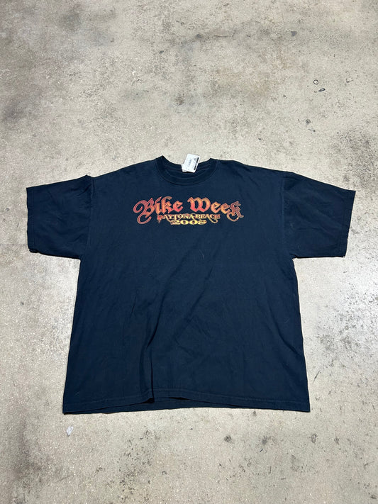 2008 Daytona Skull Bike Week Tee - Black Size XXL