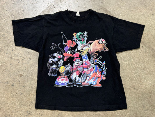 1994 Looney Tunes Circus Tee - Black Size Medium