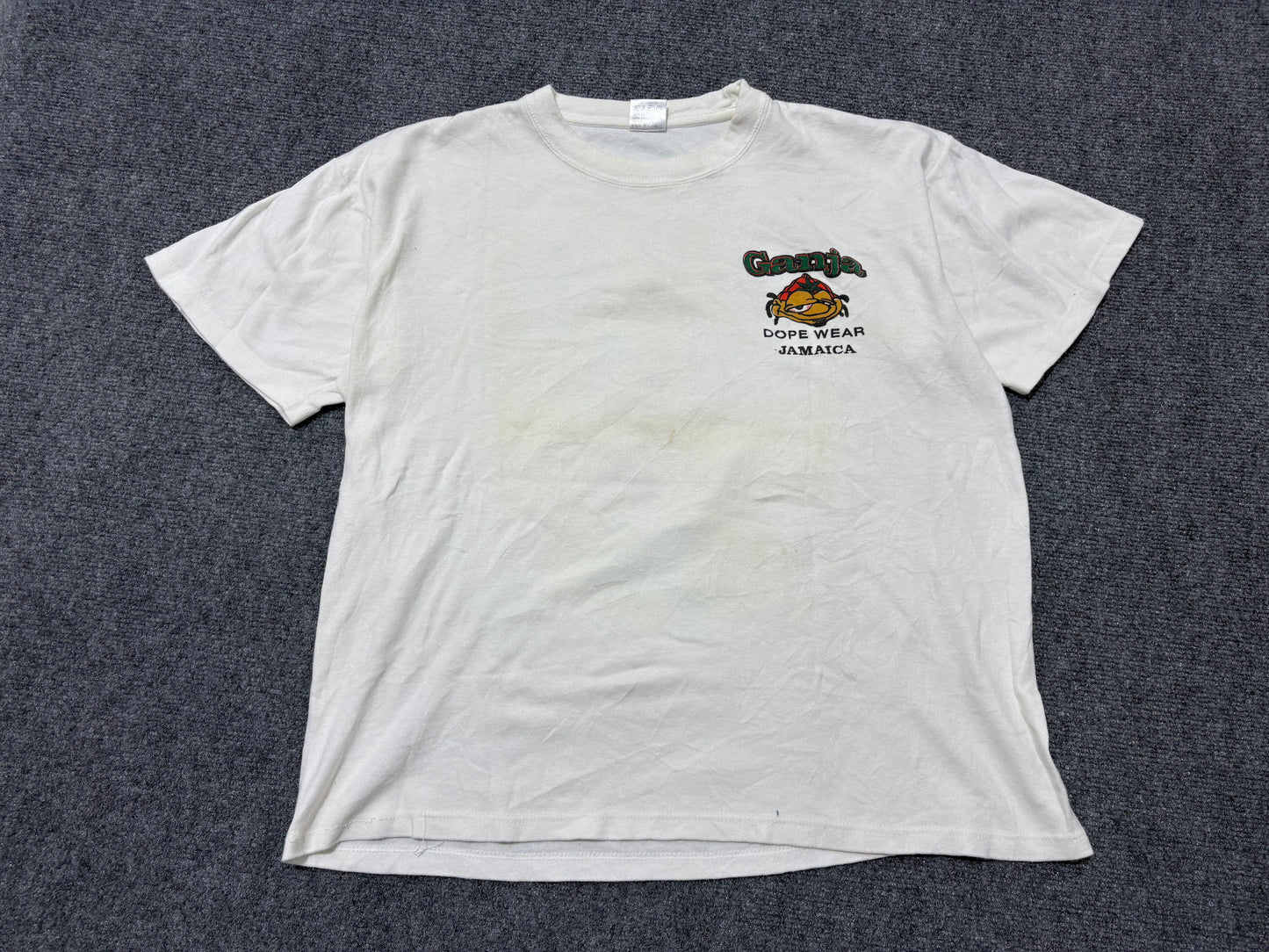 Ganja Dope Wear Fire Department Tee - White Size Large