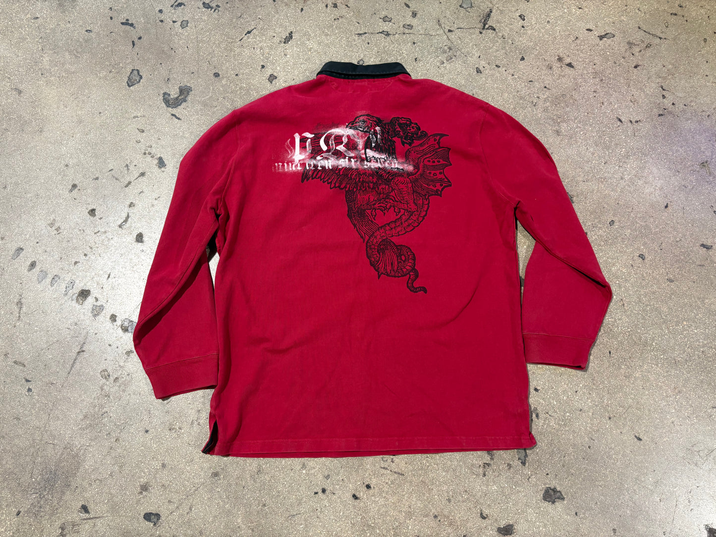 Polo Ralph Lauren Airbrushed Rugby Shirt - Red Size XXL