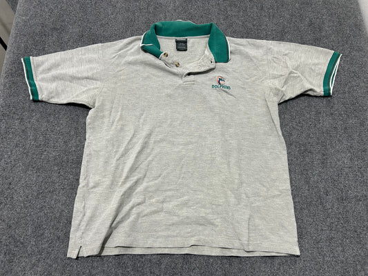 Miami Dolphins Polo Shirt - Gray Size Large