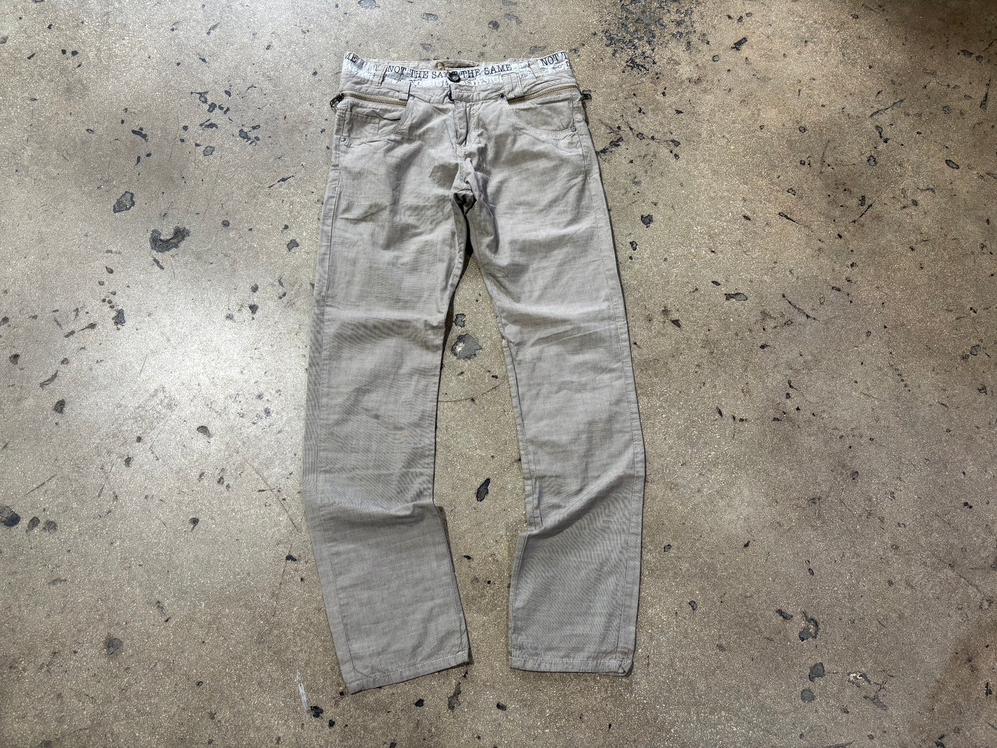 Desigual Zipper Double Waisted Pants - Grey Size 30