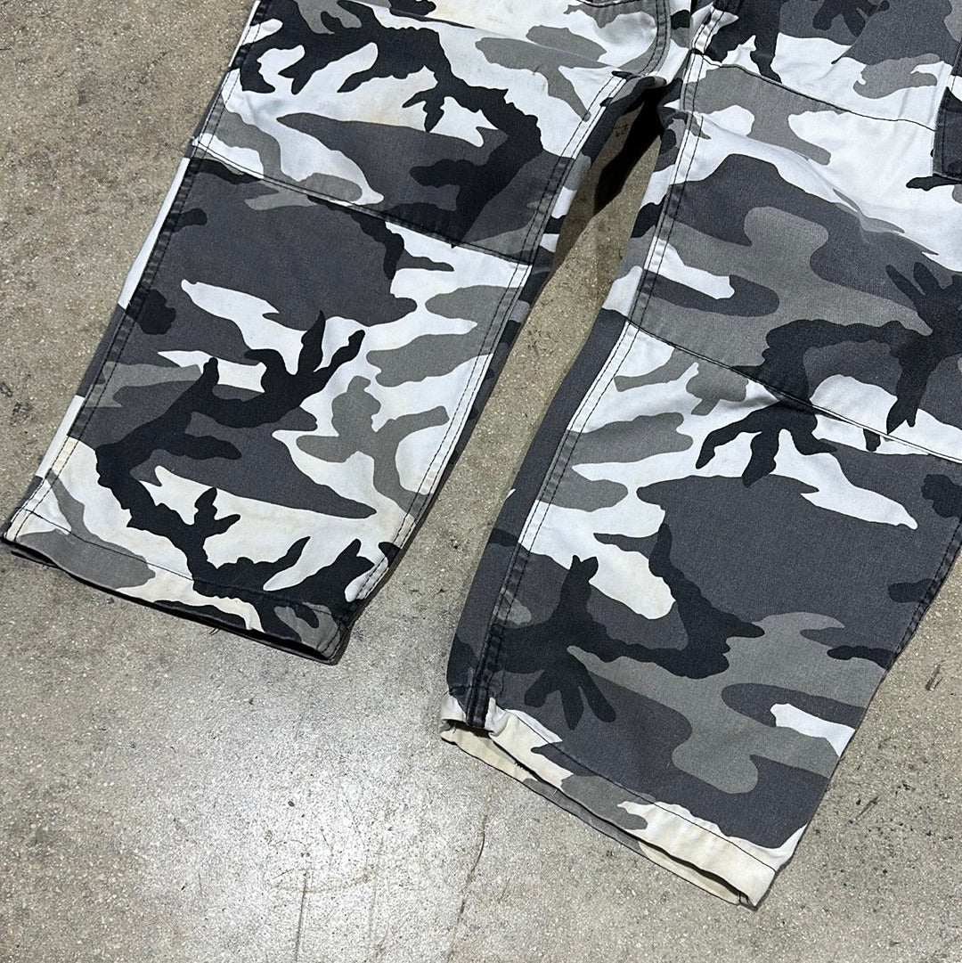 Urban Camo Cargo Pants - White Camo Size 30x32