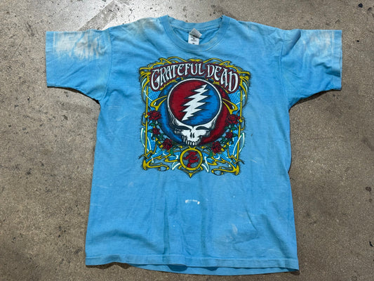 2000 Grateful Dead Skull Tee - Faded Blue Size XL