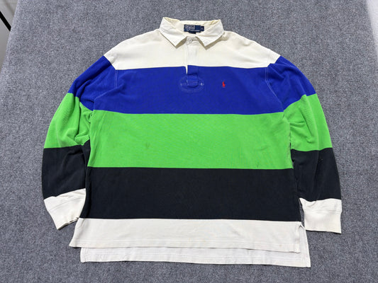 Ralph Lauren Stripped Long Sleeve Polo - Multi Size XL