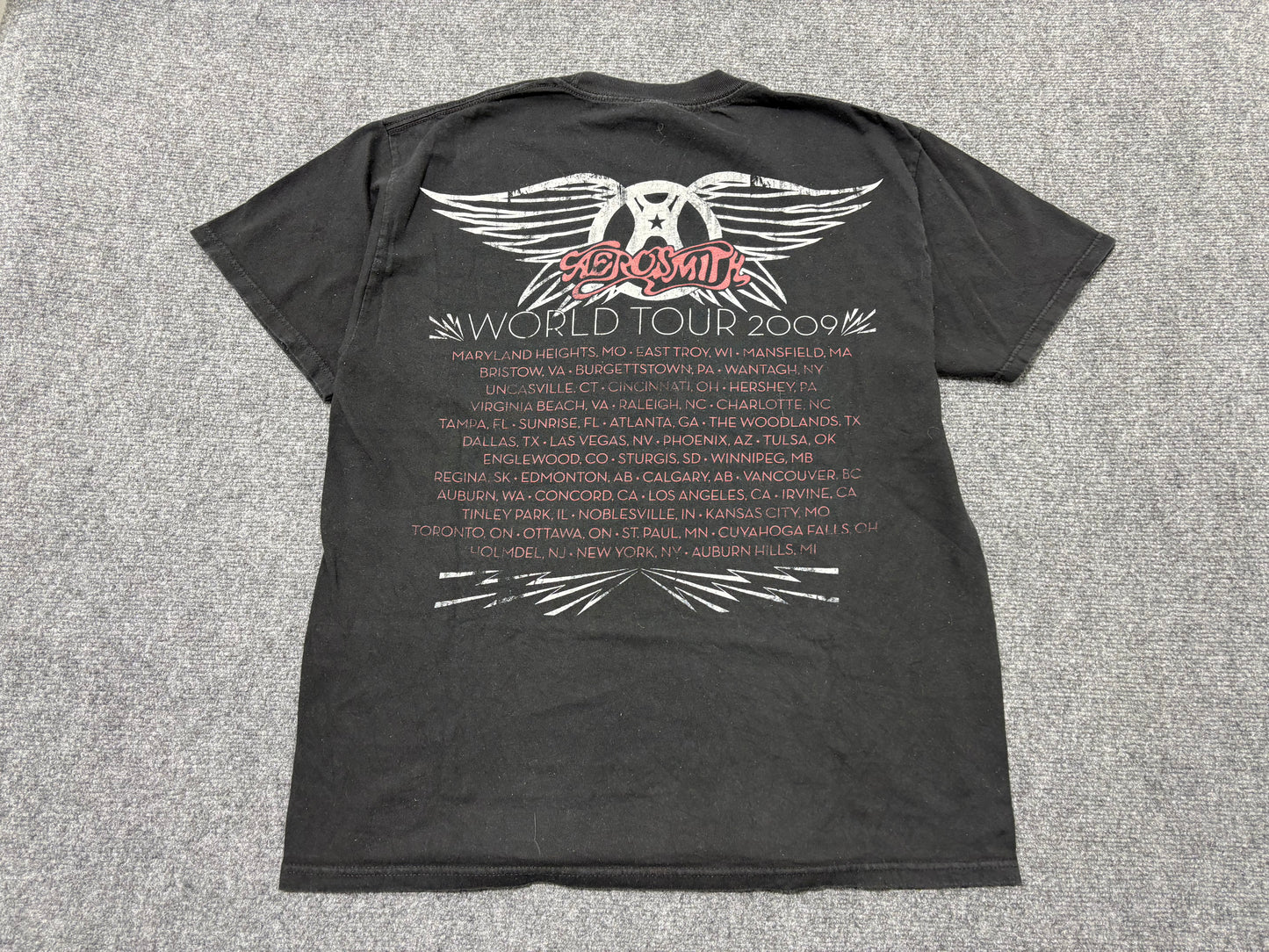 2009 Aerosmith World Tour Tee - Black Size Large