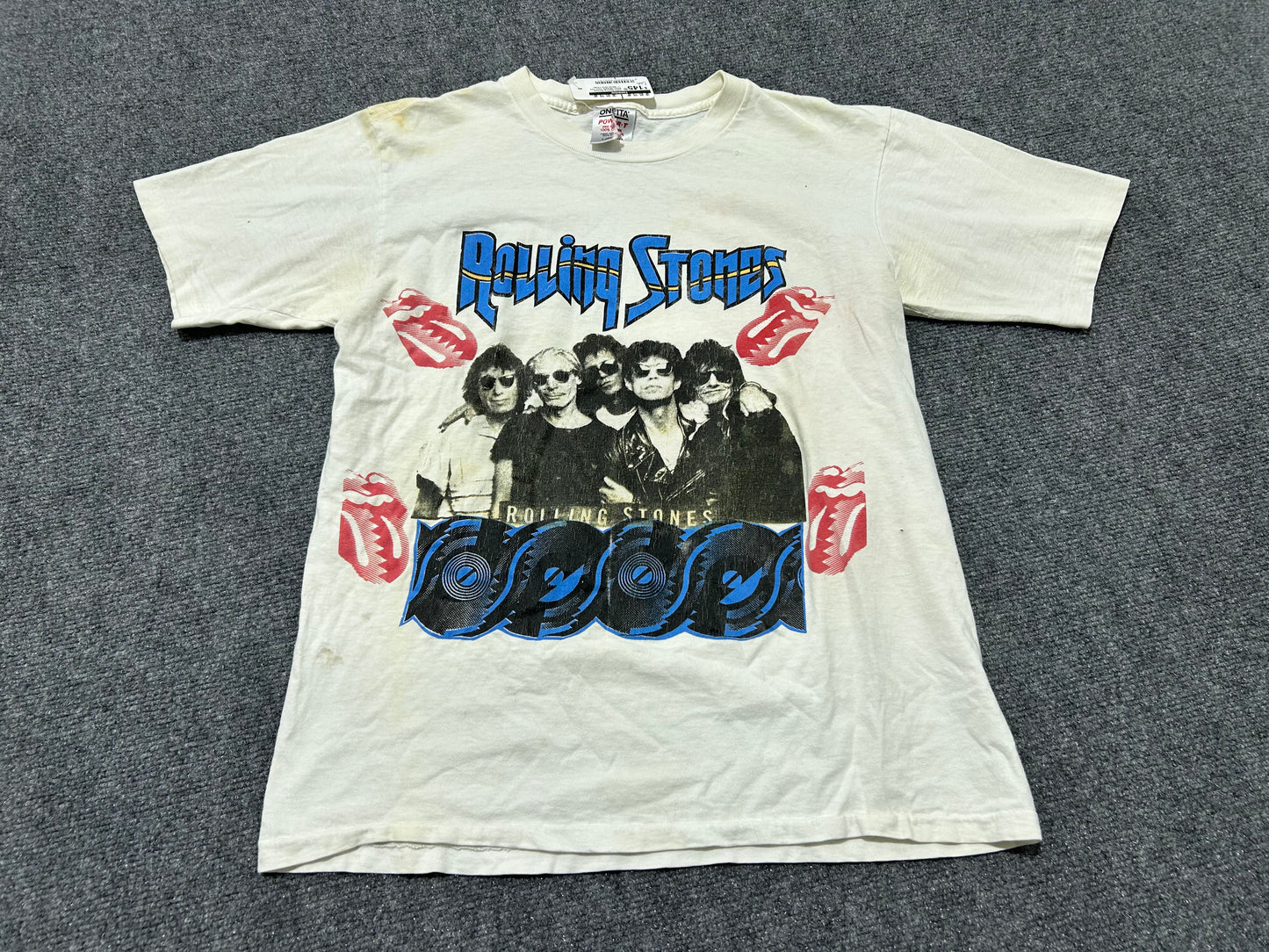 1989 Rolling Stones Steel Wheels Tour Tee - White Size Large