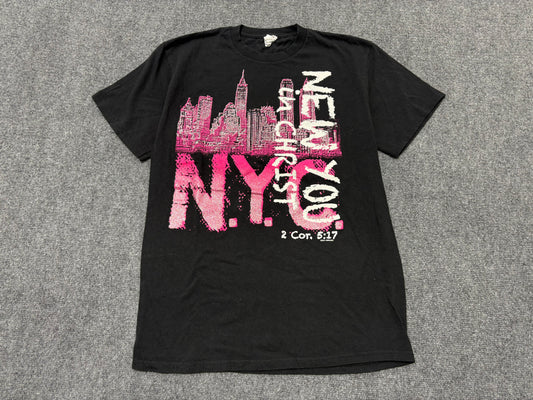 New You in Christ Parody Tee - Black / Pink Size Medium