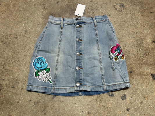 Juicy Couture Denim Patch Skirt - Blue Size 24