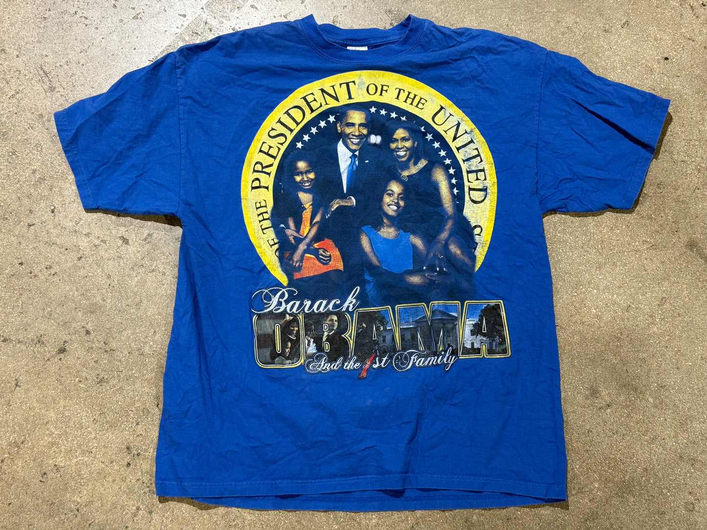 2008 Obama First Family Tee - Blue Size XXL