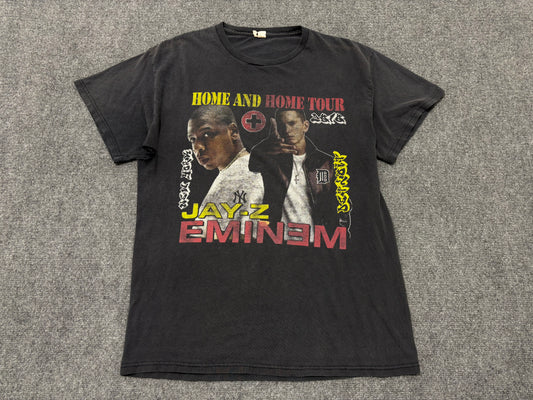 2010 Jay Z & Eminem Home and Home Tee - Faded Black Size Large