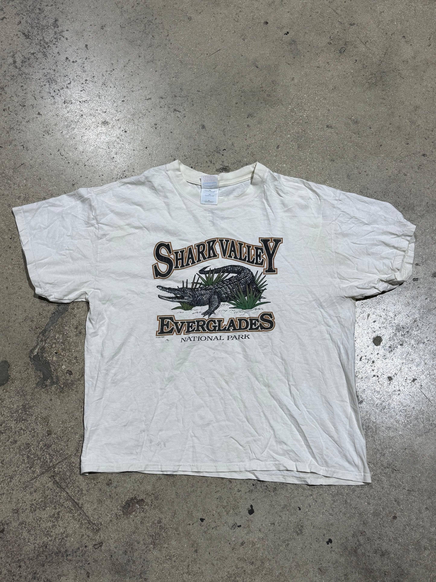 1999 Shark Valley Everglades National Park Gator Tee - White Size XL