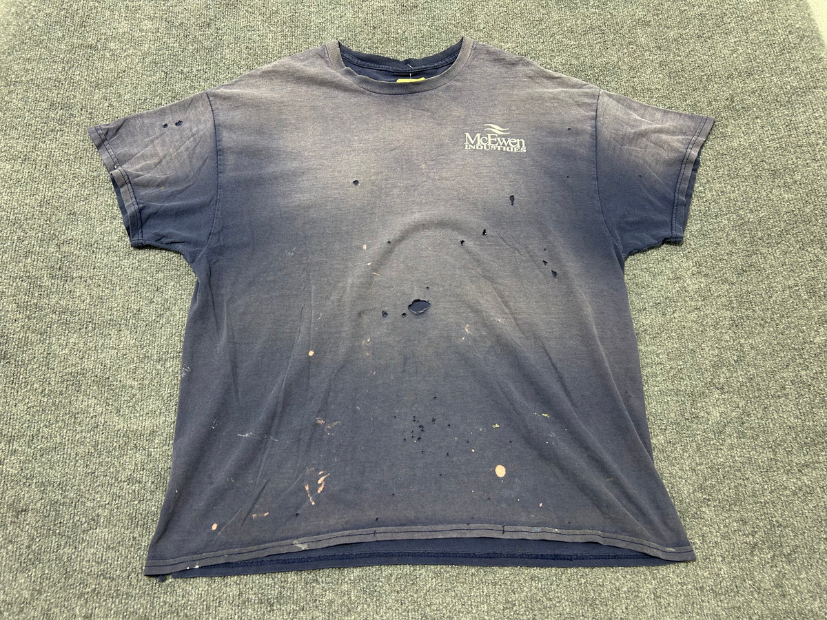 Thrashed McEwen Industries Tee - Faded Navy Size XL