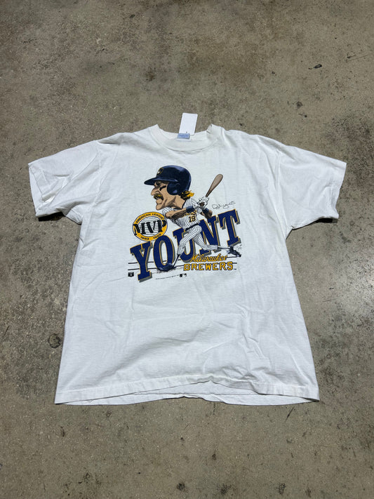 1989 Robin Yount MVP Baseball Tee - White Size XL
