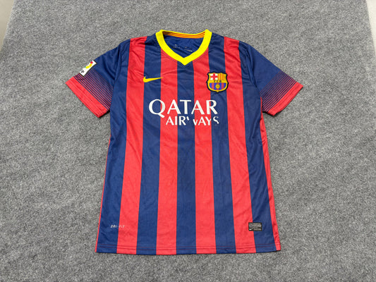 Nike Barcelona #10 Messi Striped Jersey - Red / Blue Size Medium