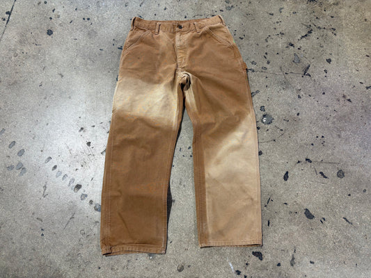 Carhartt Two Tone Faded Work Pants - Dark Khaki Size 32 x 29
