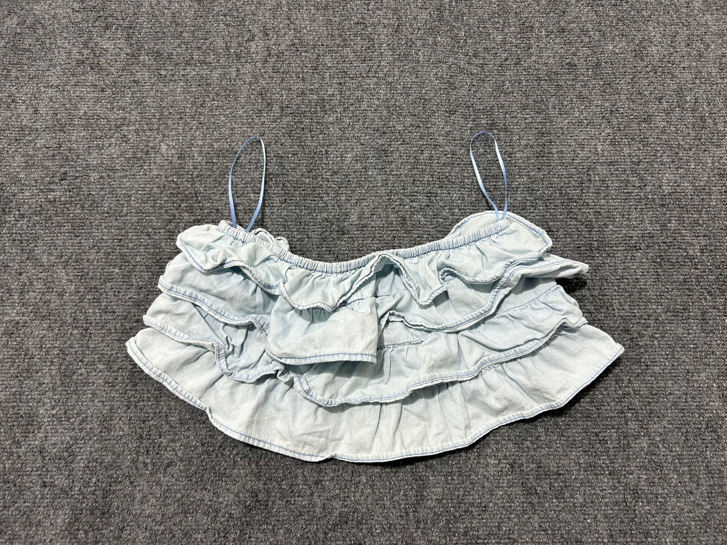 Alcott  Layered Ruffled Top - Lights Blue Size XS