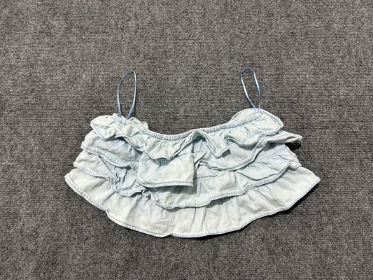 Alcott  Layered Ruffled Top - Lights Blue Size XS